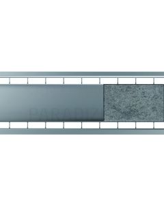 ACO rain channel grill with double gap 1m covered with stone