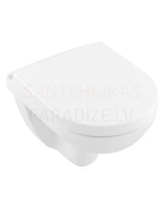 VILLEROY & BOCH O.Novo Compact Rimless WC piekaramais tualetes pods ar vāku Soft Close