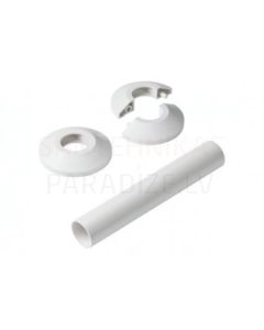 Danfoss wall plate and pipe for standard connection, white