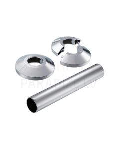 Danfoss wall plate and pipe for standard connection, chrome