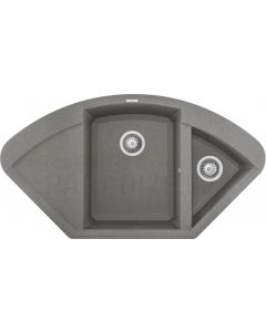 ELLECI akmens masės virtuvės kriauklė EASY CORNER Cemento 105.7X57.5 cm