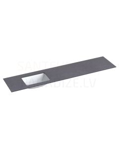KAME HPL izlietne ar galda virsmu (melns mēness) 10x2000x465 mm