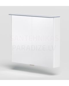 KAME шкафчик с зеркальными дверцами SOFT  80 с LED (блестящий белый) 700x800 мм