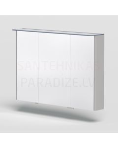 KAME шкафчик с зеркальными дверцами SOFT 100 с LED (блестящий серый) 700x1000 мм