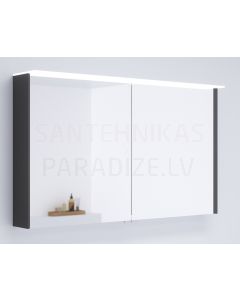 KAME шкафчик с зеркальными дверцами NATURA COLOR 120 с LED (антрацитовый серый) 700x1200 мм