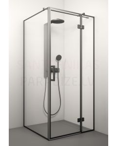 STIKLA SERVISS dušas kabīne LORENA BLACK DEEP 1 caurspīdīgs stikls 200x120x120