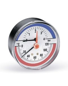 WATTS termomanometrs Dn80 0-120°C 0-4 bar (aksiālais)