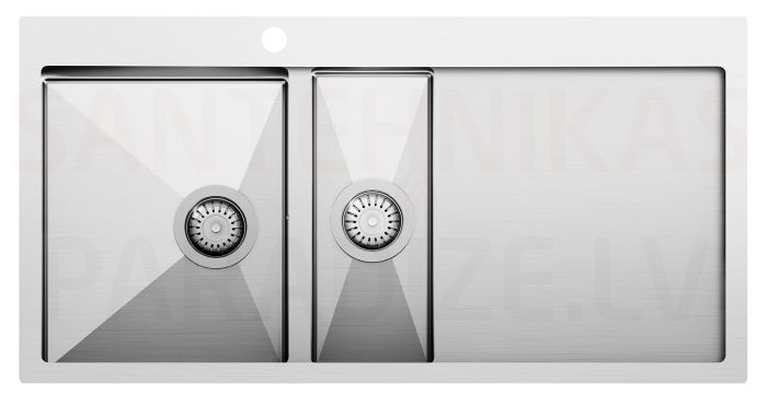 Aquasanita stainless steel kitchen sink LUNA 1000 100x51 cm