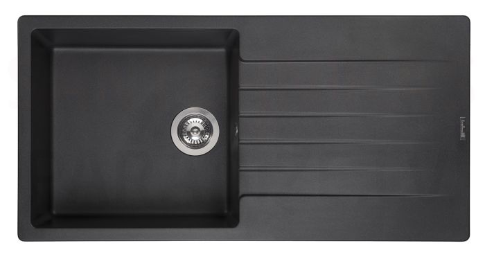 Reginox akmens masas virtuves izlietne Harlem 15 Black Silvery 100x50cm