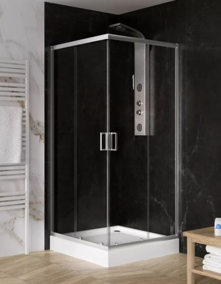 New Trendy shower enclosure transparent glass SUVIA 90x90x185 + shower tray