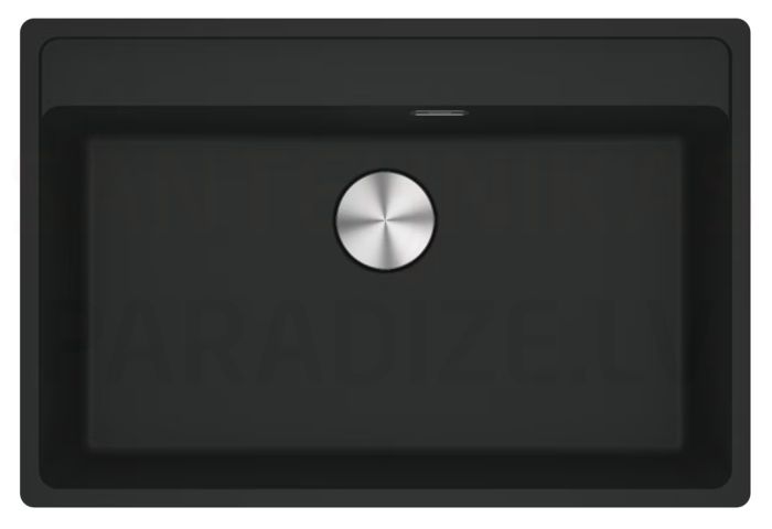 FRANKE stone mass kitchen sink with button MARIS Black matte 75.3x50.3 cm