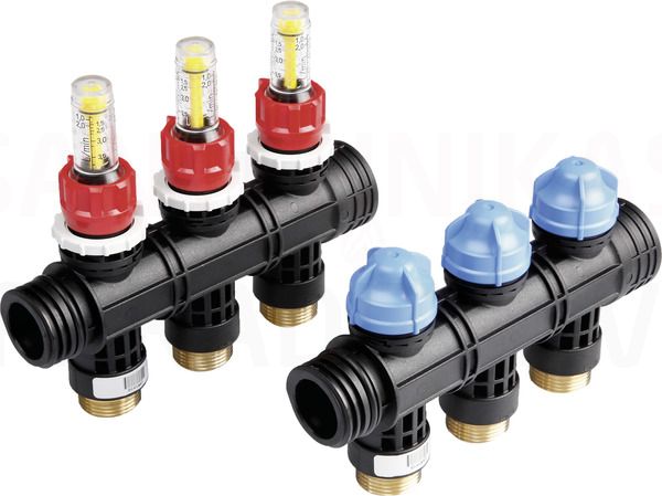 TECEfloor plastic heating circuit manifold connection module with flow rate indicator 4 circuits 