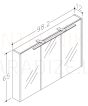 RB JOY 100 spoguļskapītis ar LED (gaišs ozols) 650x1000x120 mm
