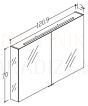 KAME veidrodis 120 su LED Shadowless 700x1200 mm