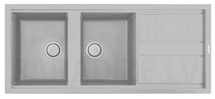 ELLECI akmens masas virtuves izlietne BEST 500 Aluminium 116x51 cm
