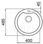 ELLECI кухонная раковина из каменной массы EGO ROUND Titanium 48.5x48.5 см