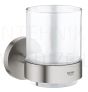 GROHE glāze ar turētāju Essentials New (Supersteel)