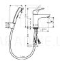 Hansgrohe sink faucet with hygiene shower FOCUS 100