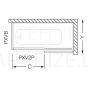 Roltechnik vonios siena-durys PXV2P 700 Brilliant + skaidrus stiklas 170x150
