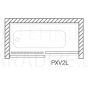 Roltechnik vonios siena-durys PXV2P 700 Brilliant + skaidrus stiklas 170x150