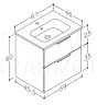 RB GRAND 60 izlietnes skapītis ar izlietni (brūns ozols) 600x600x460 mm