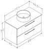 RB JOY TONDO 100 izlietnes skapītis ar izlietni (gaišs ozols) 500x1000x465 mm