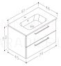 RB JOY  80 izlietnes skapītis ar izlietni (Taupe/spīdīgi balts) 500x800x460 mm