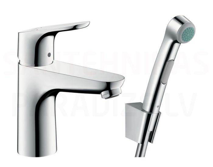 Hansgrohe izlietnes jaucējkrāns ar higiēnas dušu FOCUS 100