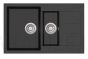 HELIKA akmens masas virtuves izlietne TESA (AW) 800 Black Metallic 80x50 cm