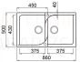 ELLECI кухонная раковина из каменной массы EGO 450 Aluminium 86x50 см