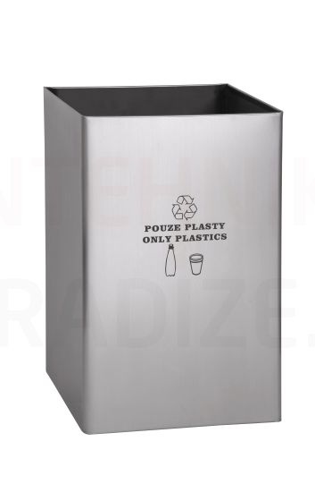 SANELA нержавеющее мусорное ведро, надпись 'только для пластмассы' емкость 67 л