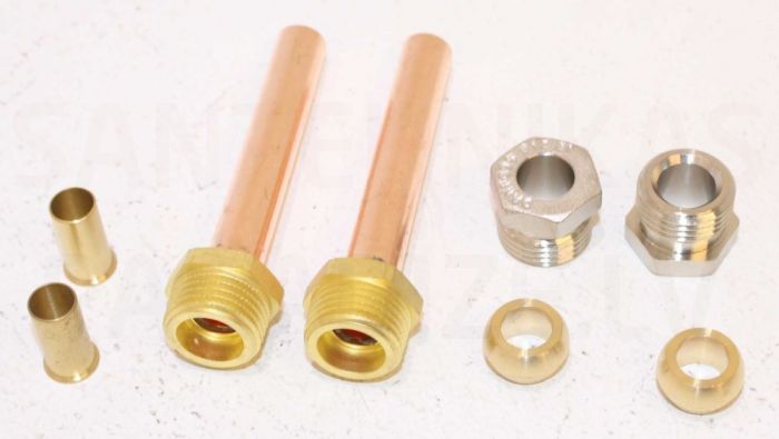 Danfoss vara caurule DN15 ar 1/2' ār v. abos galos, 2gb komplekts