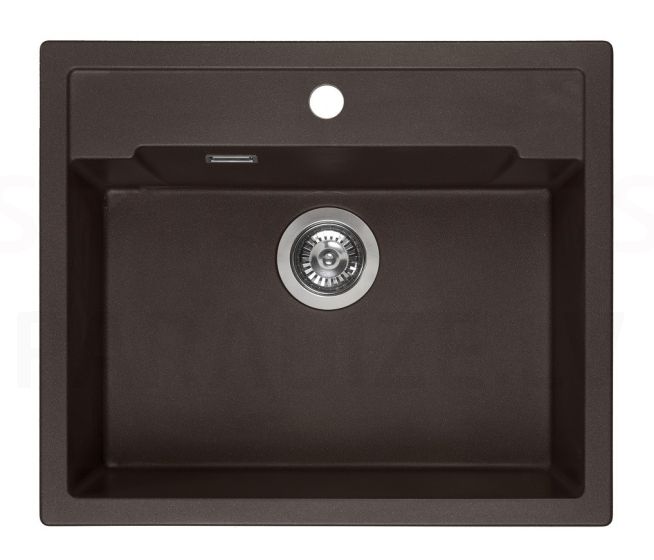 Reginox stone mass kitchen sink Amsterdam 54 tapwing Dark Chocolate 60x51cm