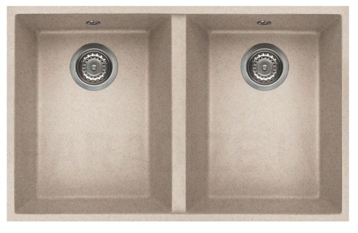 ELLECI akmens masas virtuves izlietne QUADRA 340 UNDERMOUNT Avena 77x46 cm