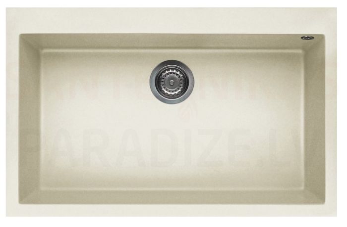 ELLECI stone mass kitchen sink QUADRA 130 Bianco Antico 79x50 cm