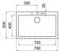 ELLECI кухонная раковина из каменной массы QUADRA 130 Темно-серый 79x50 см