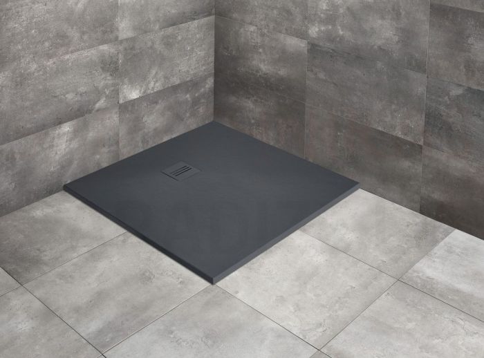 RADAWAY akmens masas dušas paliktnis KYNTOS C Anthracite  80x 80x3