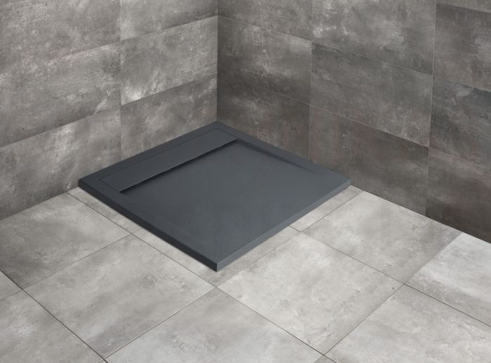 RADAWAY akmens masas dušas paliktnis TEOS C Anthracite  80x 80x4