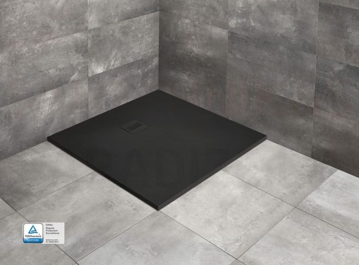 RADAWAY akmens masas dušas paliktnis KYNTOS C Black  80x80x3