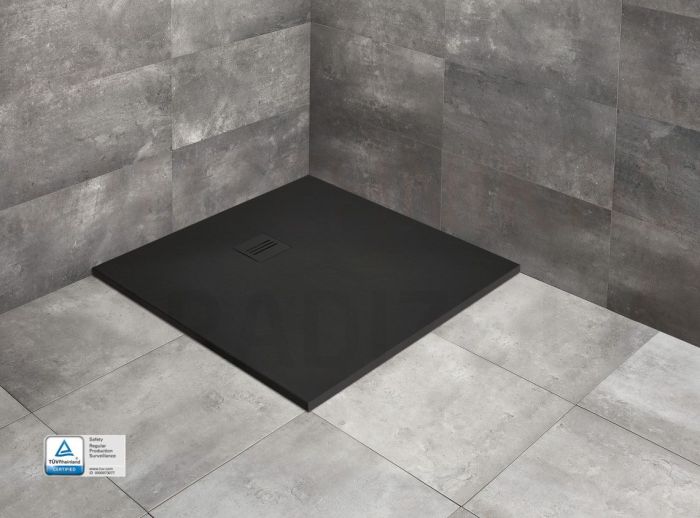 RADAWAY stone mass shower tray KYNTOS C Black 100x100x3