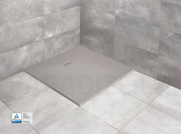 RADAWAY stone mass shower tray KYNTOS C Cemento  90x90x3