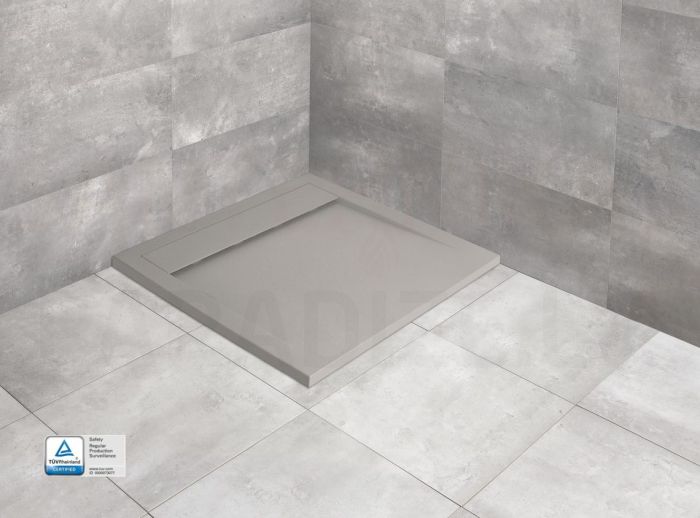 RADAWAY stone mass shower tray TEOS C Cemento 100x100x4