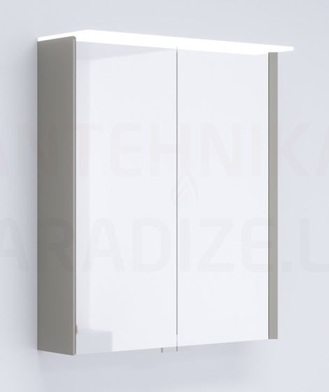 KAME veidrodinė spintelė LOFT  60 su LED (pilkas akmuo) 700x600 mm