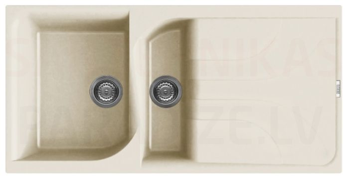 ELLECI akmens masas virtuves izlietne EGO 475 Bianco Antico 100x50 cm