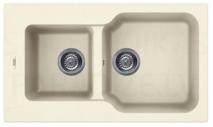 ELLECI akmens masas virtuves izlietne FOX 430 Bianco Antico 86x50 cm