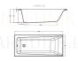 CERSANIT rectangular acrylic bathtub LORENA 160x70