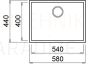 ELLECI akmens masas virtuves izlietne QUADRA 110 UNDERMOUNT Melns 58x44 cm