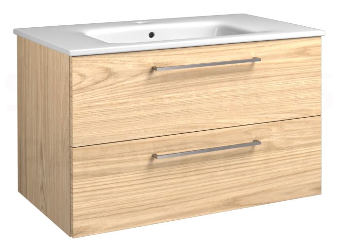 RB JOY 80 izlietnes skapītis ar izlietni (gaišs ozols) 500x800x460 mm