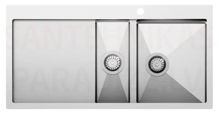 Aquasanita stainless steel kitchen sink LUNA 1000 100x51 cm
