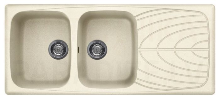 ELLECI stone mass kitchen sink MASTER 500 Bianco Antico 116x50 cm